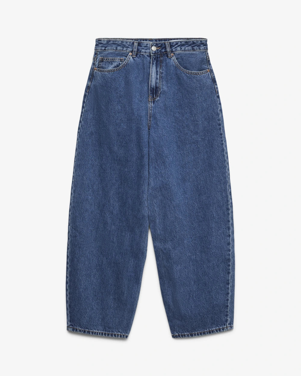 Damen High-Rise Barrel Jeans in Mittelblau — image