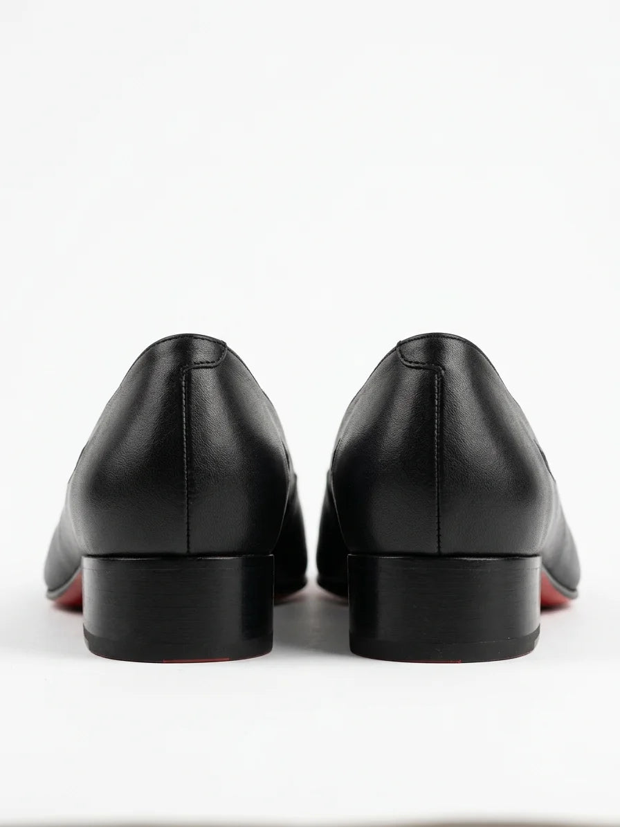 Women's Closed Toe Flats – Slip-On Flat Sole - Black - back