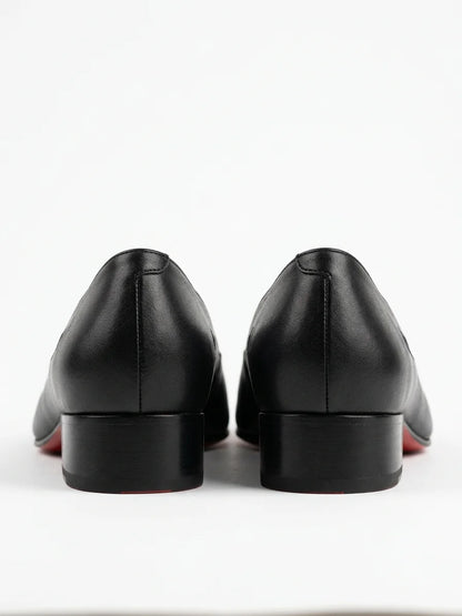 Women's Closed Toe Flats – Slip-On Flat Sole - Black - back