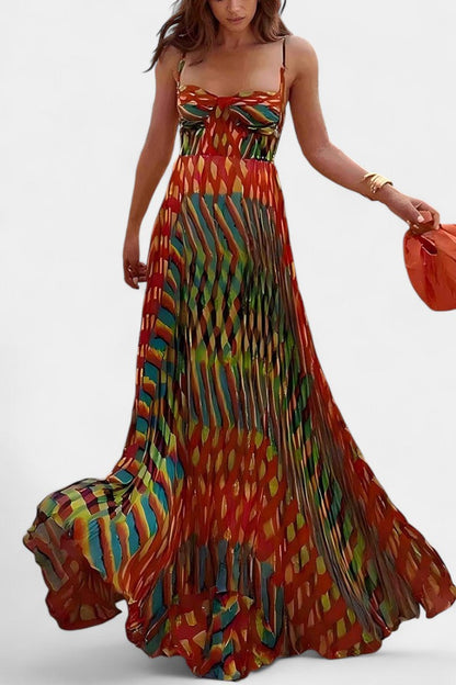 Momount női boho maxi ruha – pántos, lebegő nyári ruha