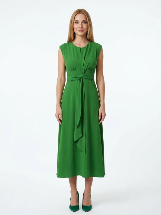 Alejandra Refined Dress | Subtle Elegance, Everyday Polish - Green - front