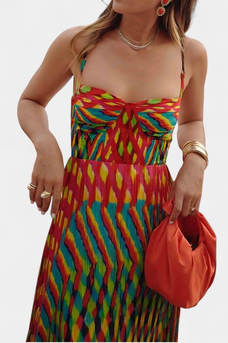 Momount női boho maxi ruha – pántos, lebegő nyári ruha