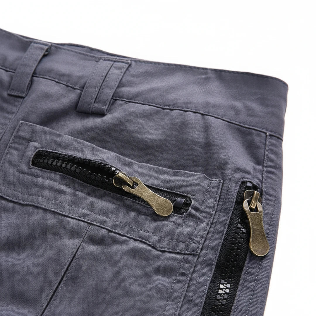 Momount Men Cargo Shorts – Multi-Pocket Zip D-Ring Knee Length Tactical