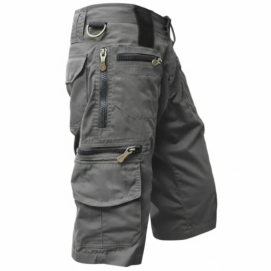 Momount Men Cargo Shorts – Multi-Pocket Zip D-Ring Knee Length Tactical