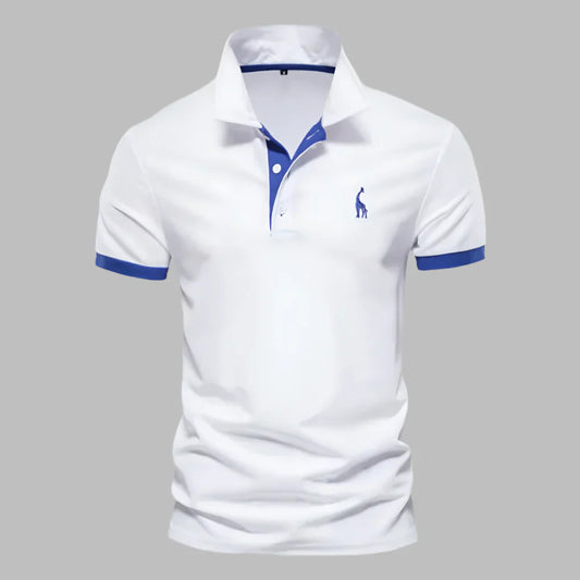 Momount Men Polo Shirt – Contrast Placket Embroidered Logo Classic Fit