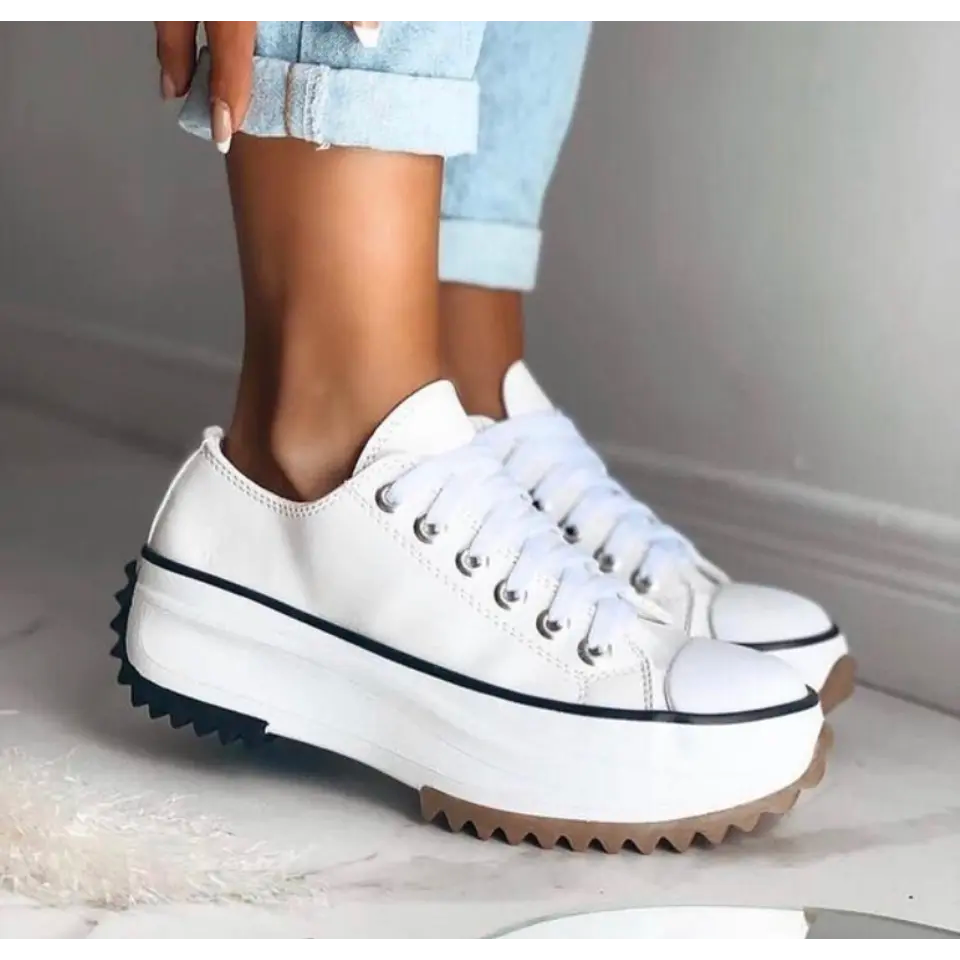 Momount Women Platform Sneakers – Lace Up Chunky Casual
