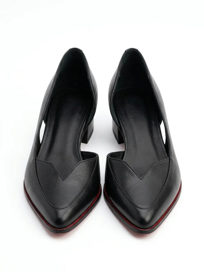 Women's Closed Toe Flats – Slip-On Flat Sole - Black - front