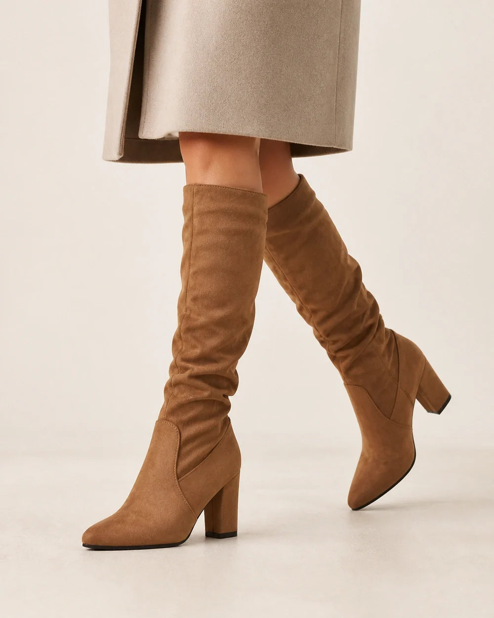 Caroline women's pleated knee-high boots – 06 motion webp