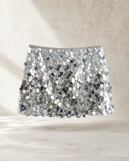 A-Linien-Minirock für Damen mit großen Pailletten — image 8
