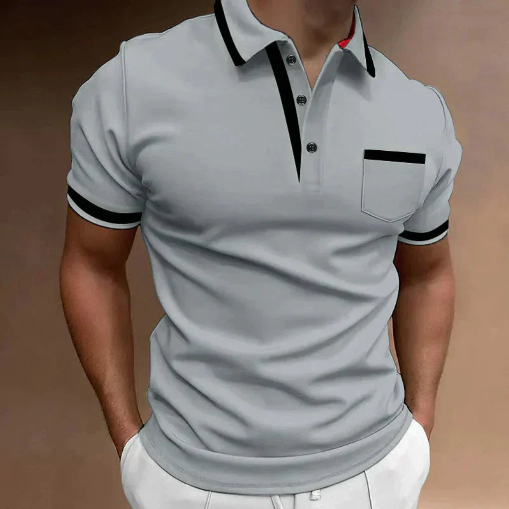 Momount Men Polo Shirt – Contrast Trim Chest Pocket Classic
