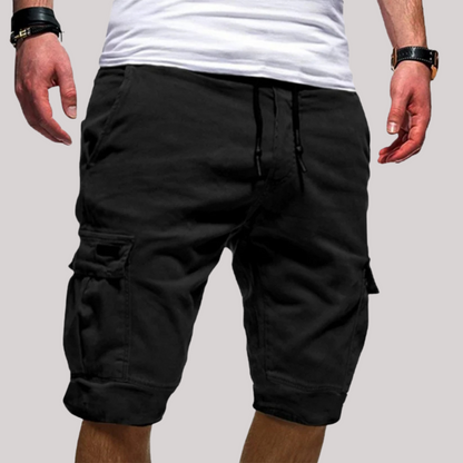 Momount Men Cargo Shorts – Drawstring Elastic Waist Flap Pocket Casual