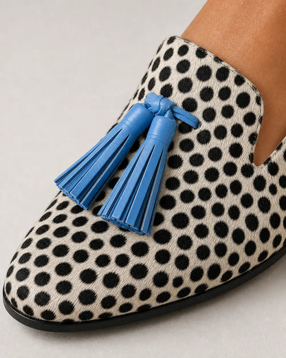 Damen-Loafer im Animal-Look mit blauen Quasten — Produktbild 6