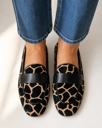 Damen-Loafer im Animal-Look mit schwarzer Einfassung — Produktbild 5