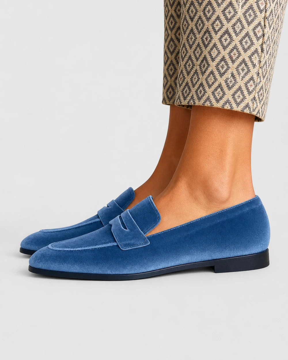 Blauer Damen-Loafer mit Ton-in-Ton-Riegel — Produktbild 4