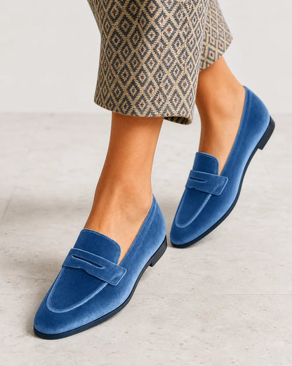 Blauer Damen-Loafer mit Ton-in-Ton-Riegel — Produktbild 7