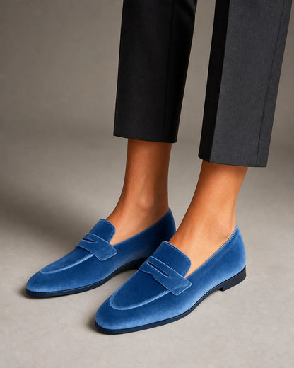 Blauer Damen-Loafer mit Ton-in-Ton-Riegel — Produktbild 8
