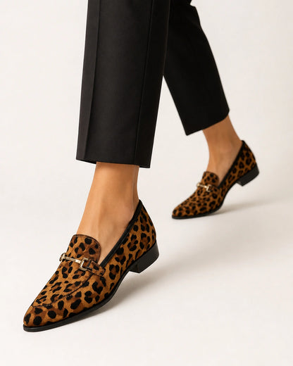 Spitzer Leoparden-Loafer mit Metallspange — Produktbild 7