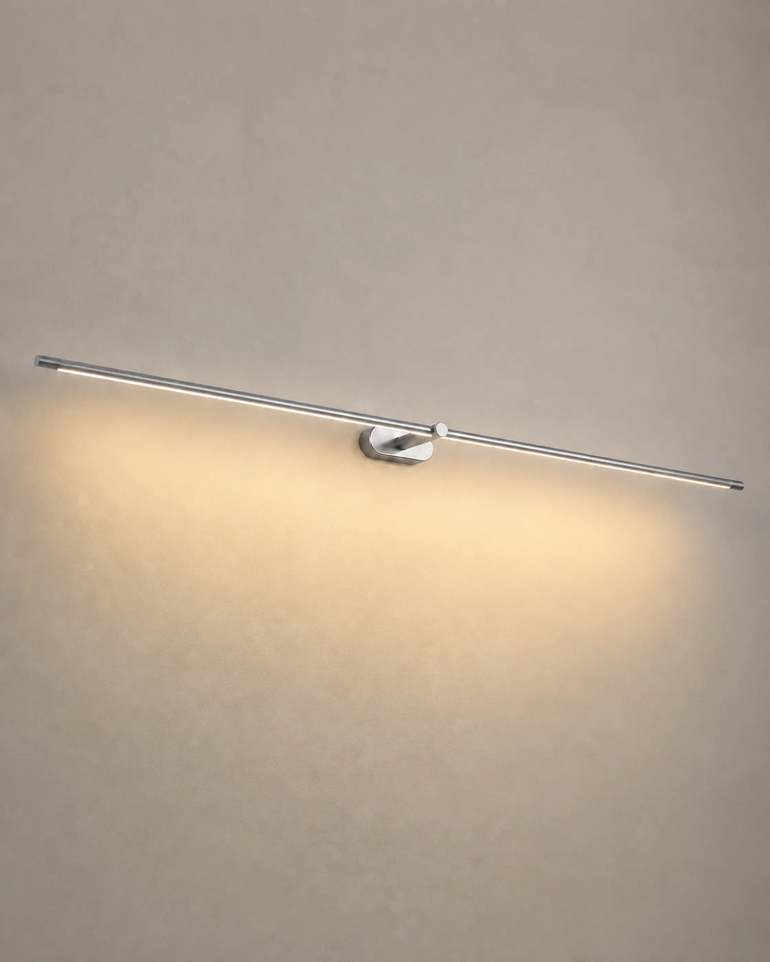 Linear LED Wall Lamp in brushed nickel – high-quality studio product view