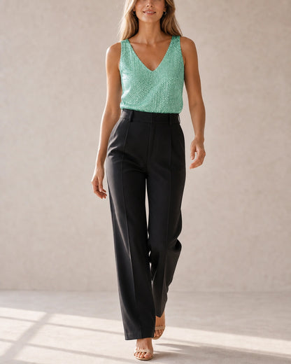 Martha | Damen-Paillettentop mit V-Ausschnitt — image 6