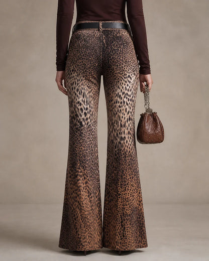 Women leopard gradient trousers back fit