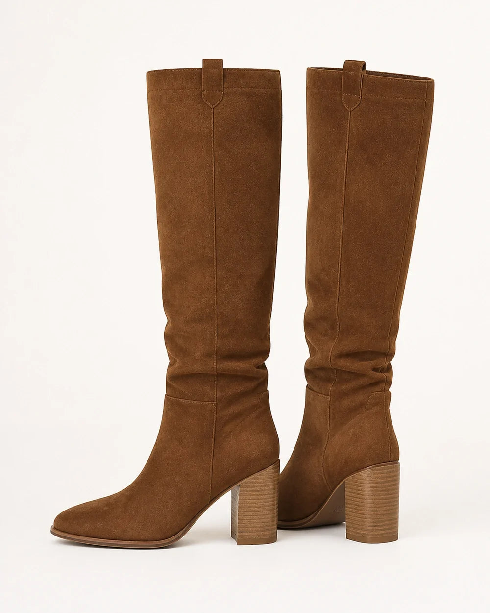 Momount women pointed suede-effect knee-high boots – view 8