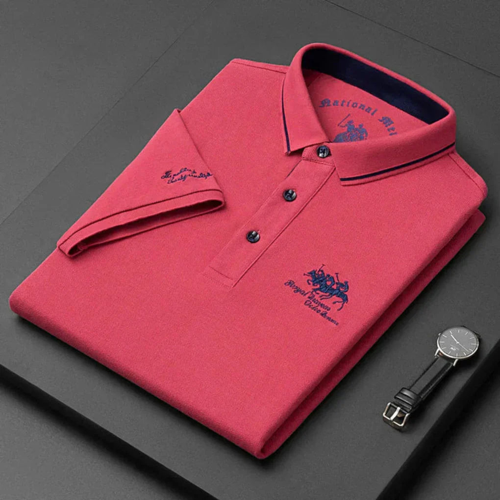 Momount muška polo majica – izvezeni logo konja, premium kratki rukavi