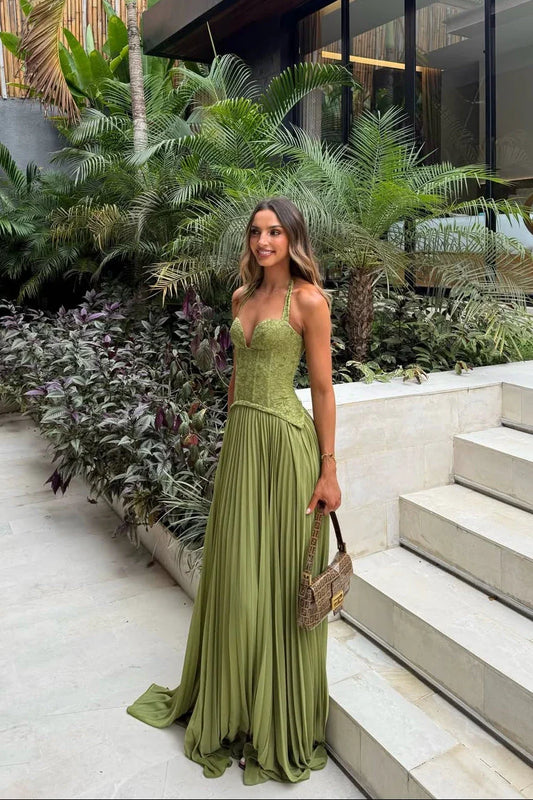 Cosima | Elegant Satin One Shoulder Cape Sleeveless Evening Maxi Dress