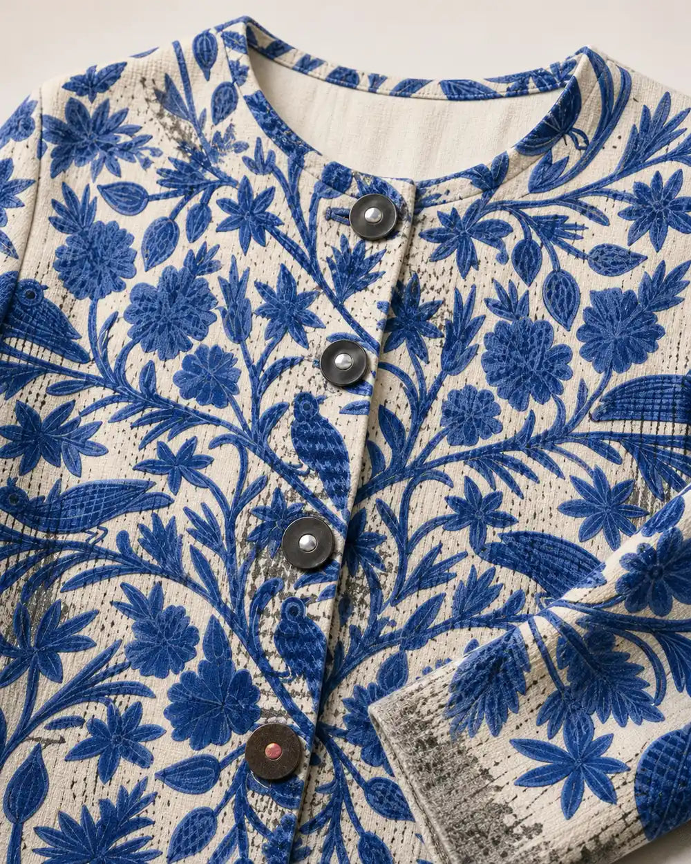 Sofia floral cardigan for women, botanical print and button detail