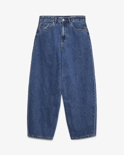 Damen High-Rise Barrel Jeans in Mittelblau — image