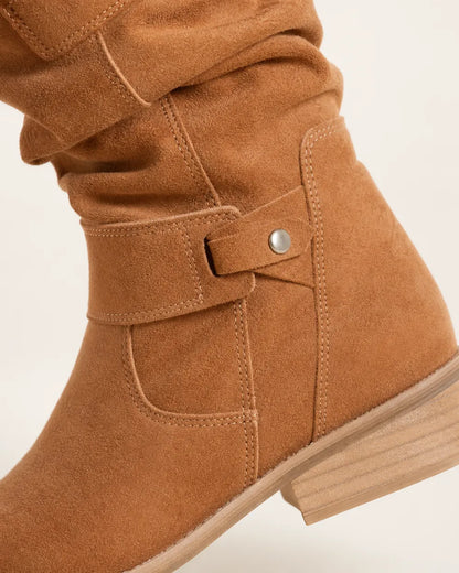 Emilia Damen-Stiefeletten in Veloursoptik mit gerafftem Schaft — image 5