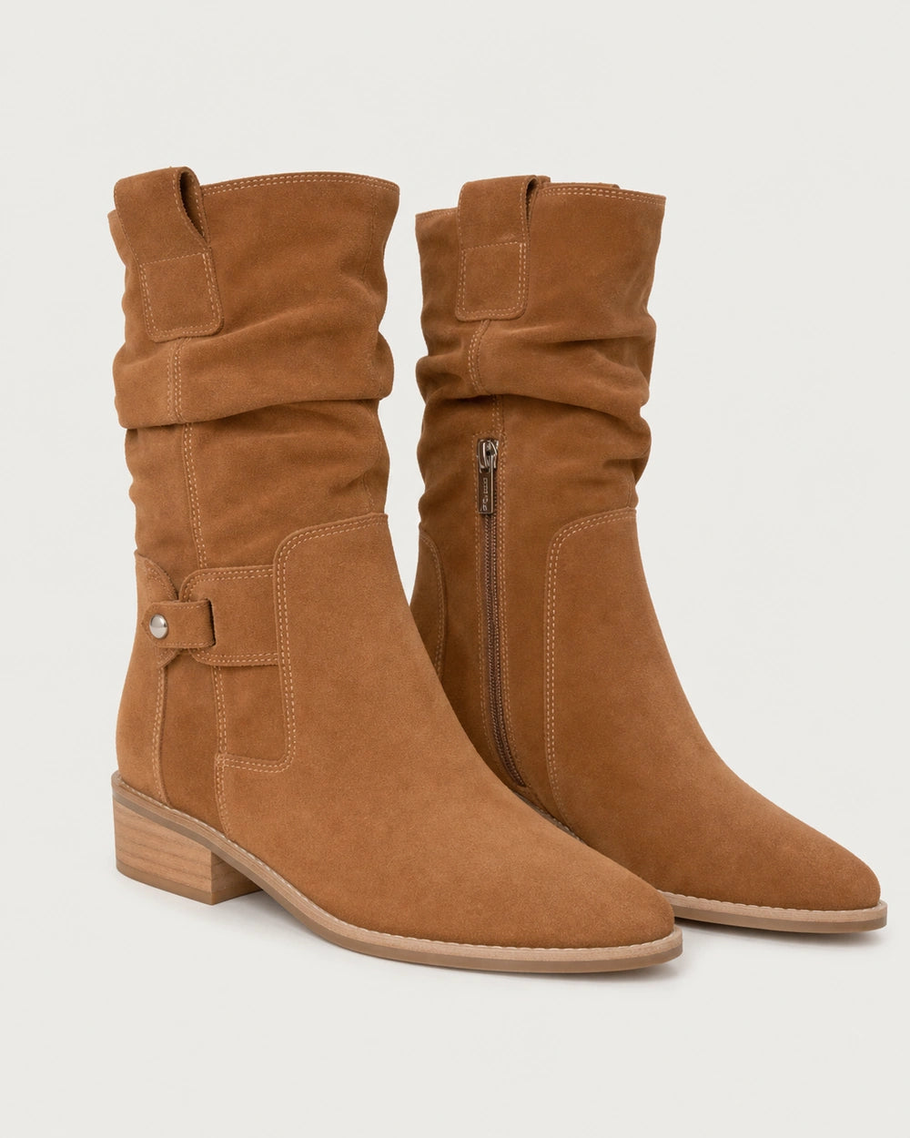 Emilia Damen-Stiefeletten in Veloursoptik mit gerafftem Schaft — image 8