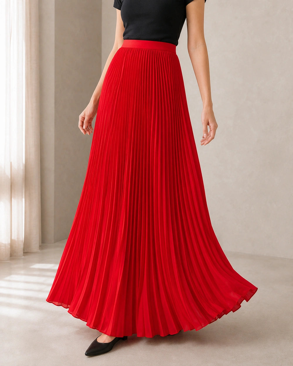 Fließender Plissee-Maxirock für Damen — image 12