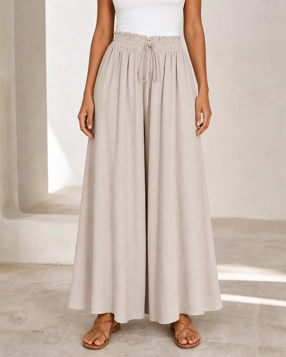 Damen Hose mit hoher Taille und weitem Bein — image
