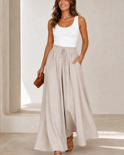 Damen Hose mit hoher Taille und weitem Bein — image