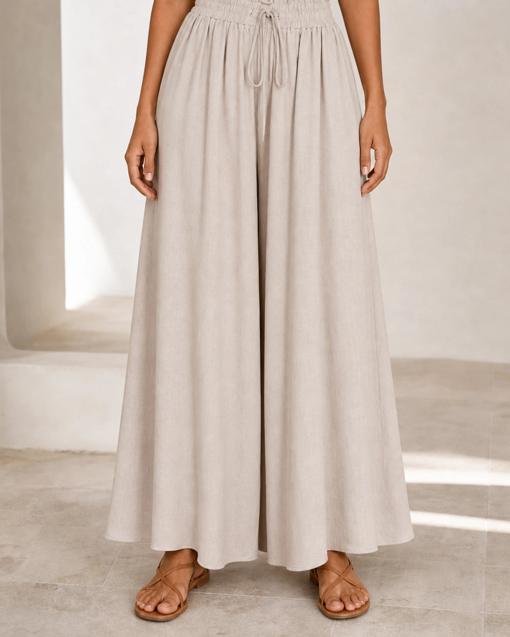 Damen Hose mit hoher Taille und weitem Bein — image