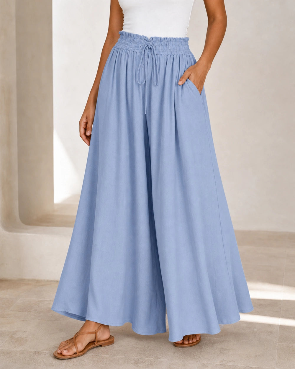 Damen Hose mit hoher Taille und weitem Bein — image